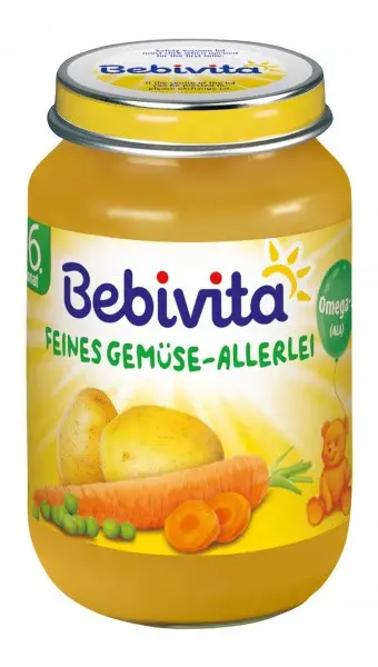 Пюре овощное детское BEBIVITA (Бебивита) Овощное ассорти с 6-ти месяцев 190г
