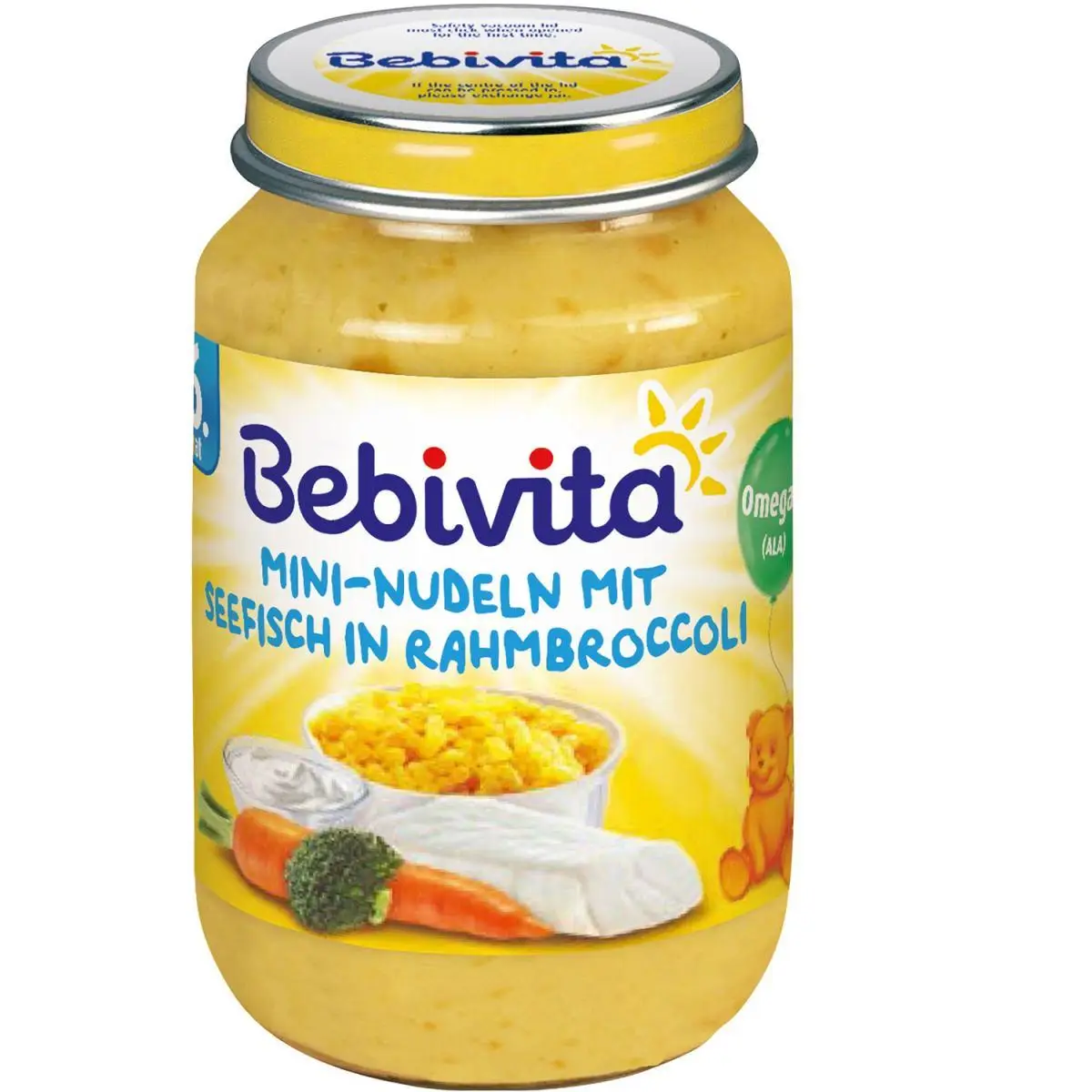 Пюре рыбо-овощное детское BEBIVITA (Бебивита) Мини-лапша с морской рыбой и овощами 190г