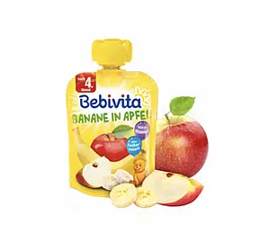 Пюре фруктовое детское BEBIVITA (Бебивита) Яблоко и банан с 4 месяцев 190 г