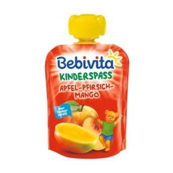 Пюре фруктовое детское BEBIVITA (Бебивита) Яблоко-Персик-Манго пауч 90г