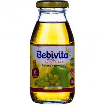 Сік фруктовий дитячий BEBIVITA Бебівіта Яблуко і виноград 200 мл