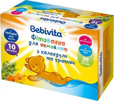 Фитованна для младенцев BEBIVITA (Бебивита) 1632 календула и кропива в фильтр-пакетах по 3 г 20 лшт