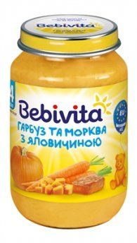 Пюре Bebivita 1823 м'ясо-овочеве Гарбуз з яловичиною 190 г