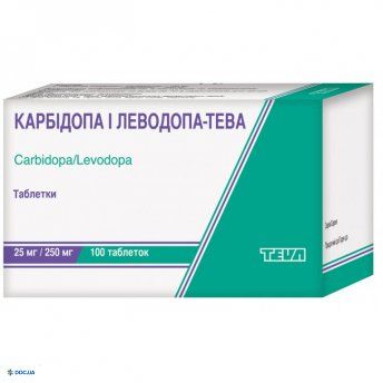 Карбідопа і Леводопа-Тева таблетки 25 мг + 250 мг №100