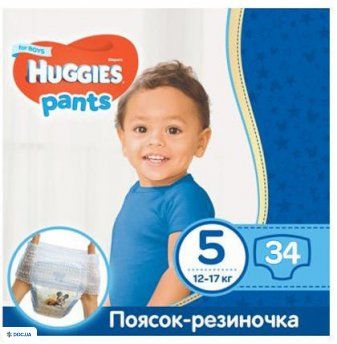 Подгузники-трусики Huggies для мальчиков р.5 (12-17 кг) №34