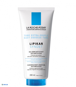 Очищуючий крем-гель La Roche-posay Lipikar Syndet для дуже сухої, схильної до атопії шкіри новонароджених, дітей і дорослих, 200 мл