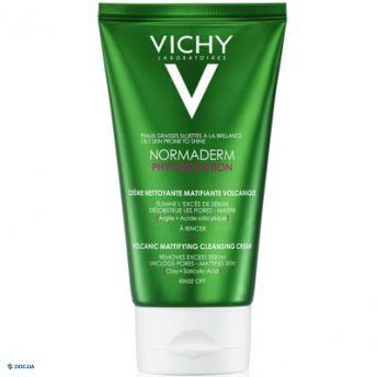 Крем-гель матуючий Vichy Normaderm Phytosolution Mattifying Cleansing Cream для очищення і зменшення жирного блиску шкіри обличчя, 125 мл