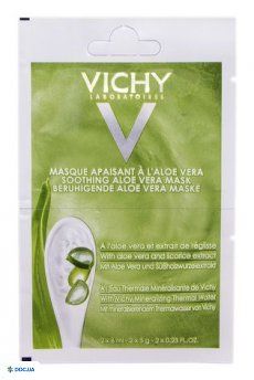 Маска Vichy Purete Thermale заспокійлива, з алое для шкіри обличчя, схильної до сухості, стягнутості, 2 х 6 мл