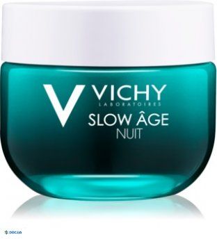 Крем-маска Vichy Slow Age нічна освіжаюча, для корекції ознак старіння шкіри, 50 мл