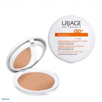 Крем-пудра сонцезахисна Uriage Bariesun мінеральна, тон золотистий, SPF 50+, 10 г