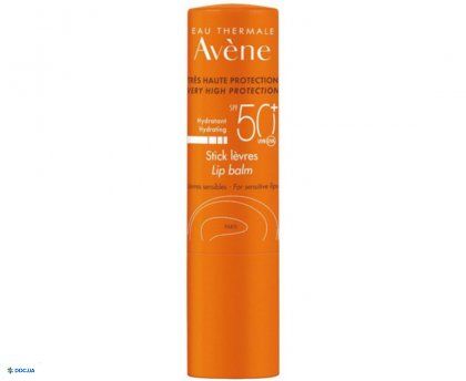 Солнцезащитный бальзам для губ Avene Solaire Lip Balm SPF 50+