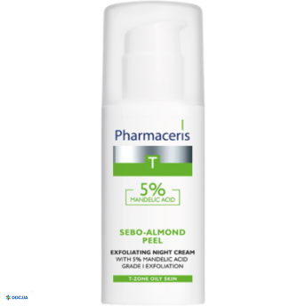 Крем нічний Pharmaceris T Sebo-Almond Peel 5% I ступінь відлущування, з 5% мигдалевою кислотою, 50 мл