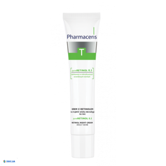 Крем нічний Pharmaceris T Pure Retinol 0.3 з ретинолом для вікового акне, 40 мл