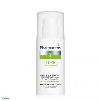 Крем нічний Pharmaceris T Sebo-almond Peel з 10% мигдалевою кислотою, II ступінь відлущування, 50мл