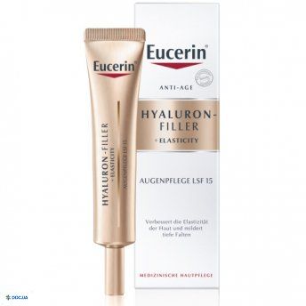 Крем для шкіри навколо очей Eucerin  Hyaluron-Filler+Elasticity антивіковий, SPF15, 15 мл
