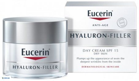 Крем денний Eucerin Hyaluron-Filler проти зморшок для сухої і чутливої шкіри, SPF15, 50 мл