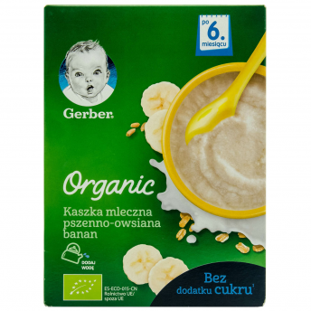 Каша молочна дитяча NESTLE GERBER Пшенично-вівсяна Organic з бананом 240 г