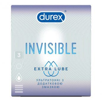 Презервативы Durex Invisible Extra Lube 3 шт