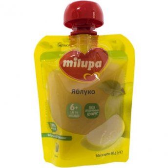 Пюре фруктовое Milupa Яблоко для детей с 6 месяцев, 80 г