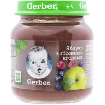 Пюре фруктовое Gerber Яблоко с лесными ягодами, 130 г