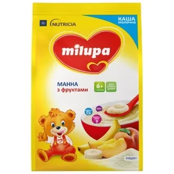Milupa Каша молочна суха швидкорозчинна манна з фруктами 210г