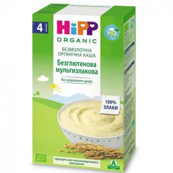 Хипп каша б/мол.орган. б/глютенова мультизлаковая 200г, з 4міс. HiPP Croatia d.o.o.  (Хорватия)