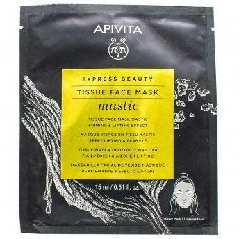 Маска тканинна для обличчя Apivita Express Beauty Пружність та ліфтинг-ефект зі смолою мастикового дерева, 15 мл