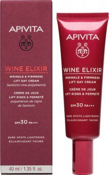 Крем-ліфтинг денний Apivita Wine Elixir SPF30 для боротьби зі зморшками та підвищення пружності, 40 мл