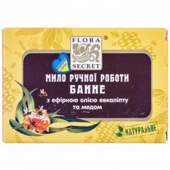 Мыло Flora Secret банное, с эфирным маслом эвкалипта и медом, 75 г