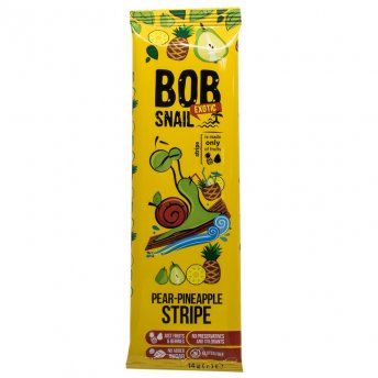 Цукерки дитячі натуральні Bob Snail (Боб Снеіл) Равлик Боб страйпси грушево-ананасові 14 г