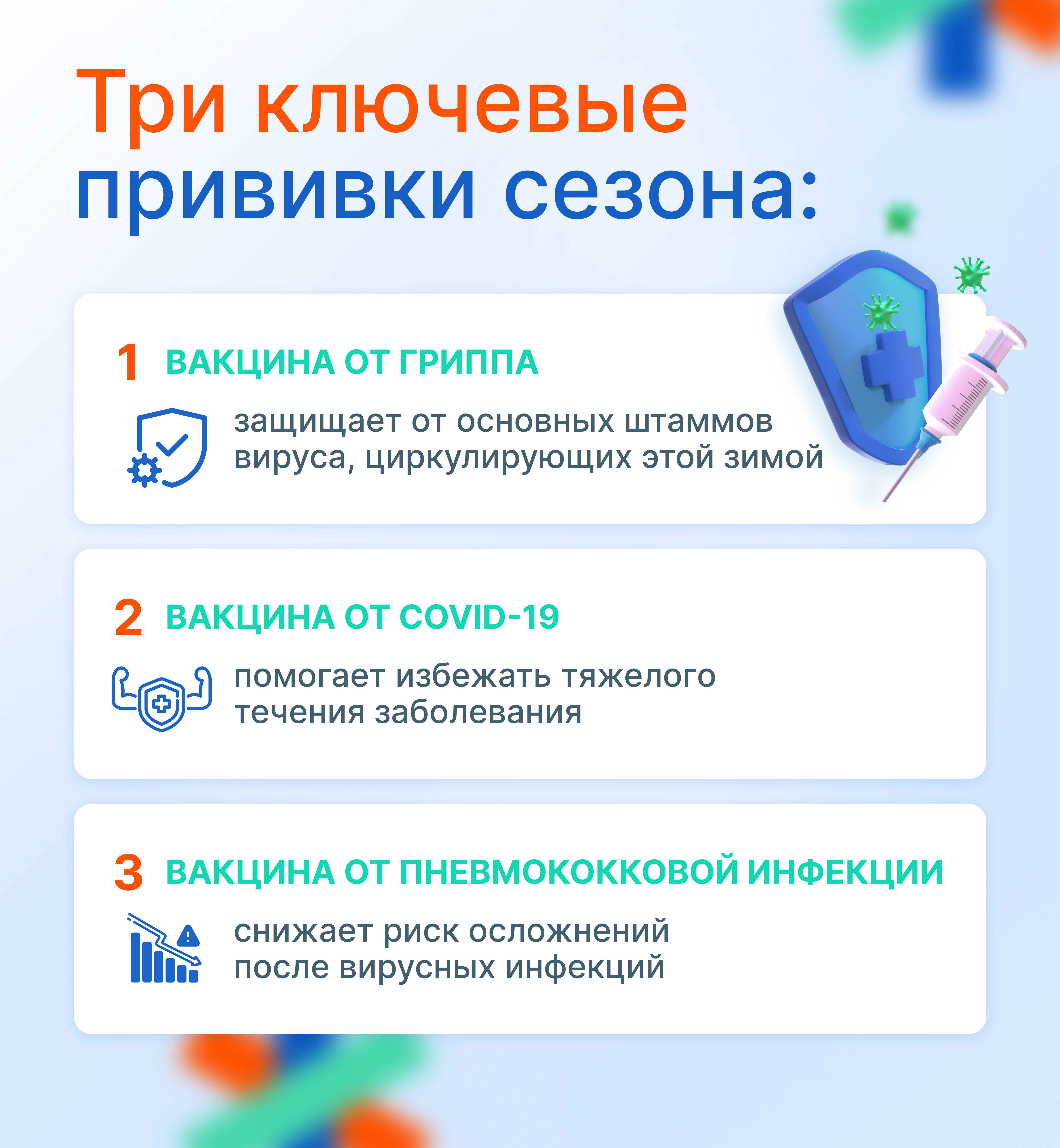 Основные вакцины, которые стоит сделать осенью