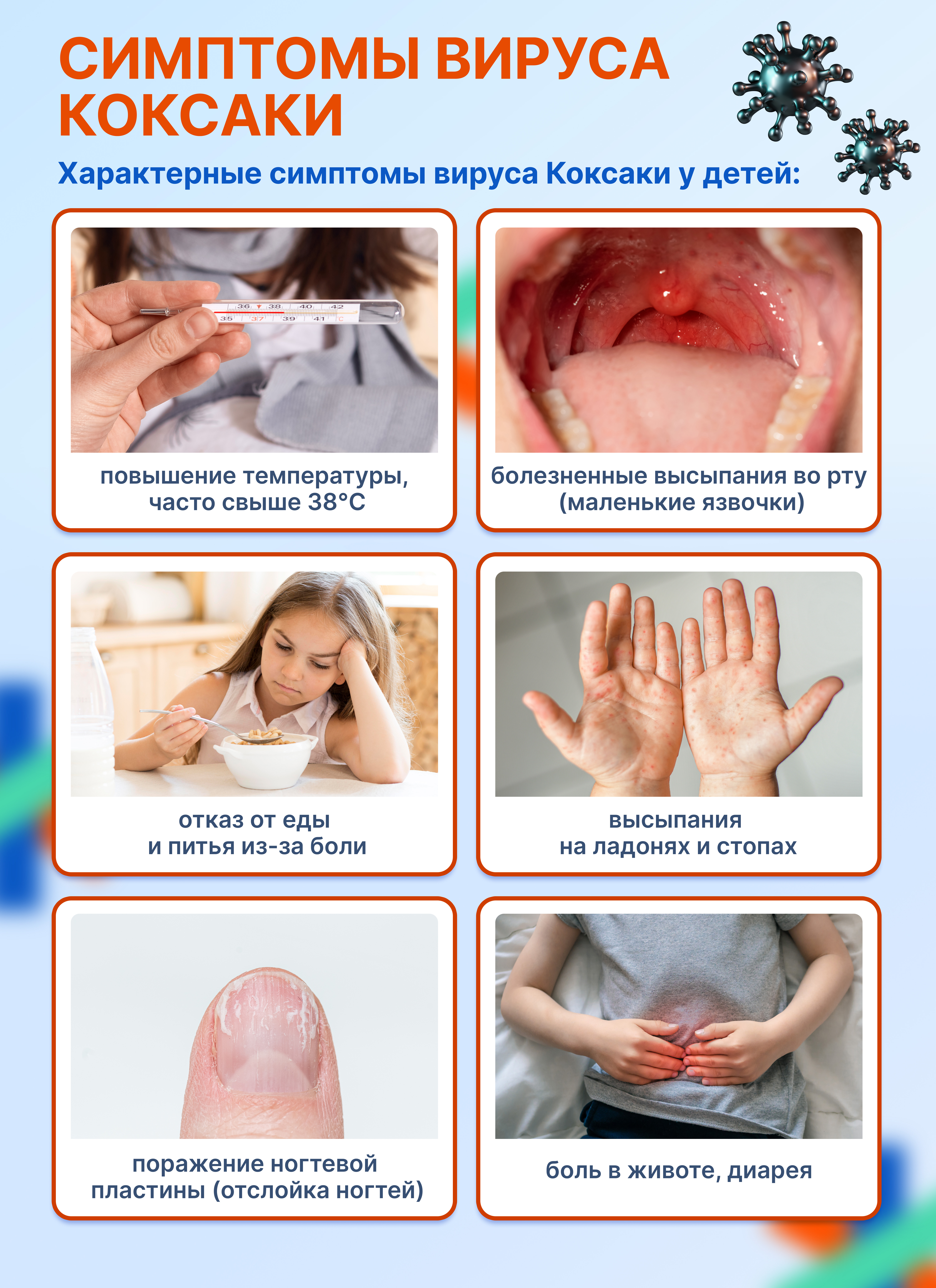 Симптомы вируса Коксаки